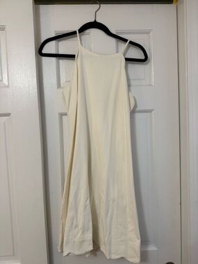 Women's Cream Slip Dress with Thin Straps